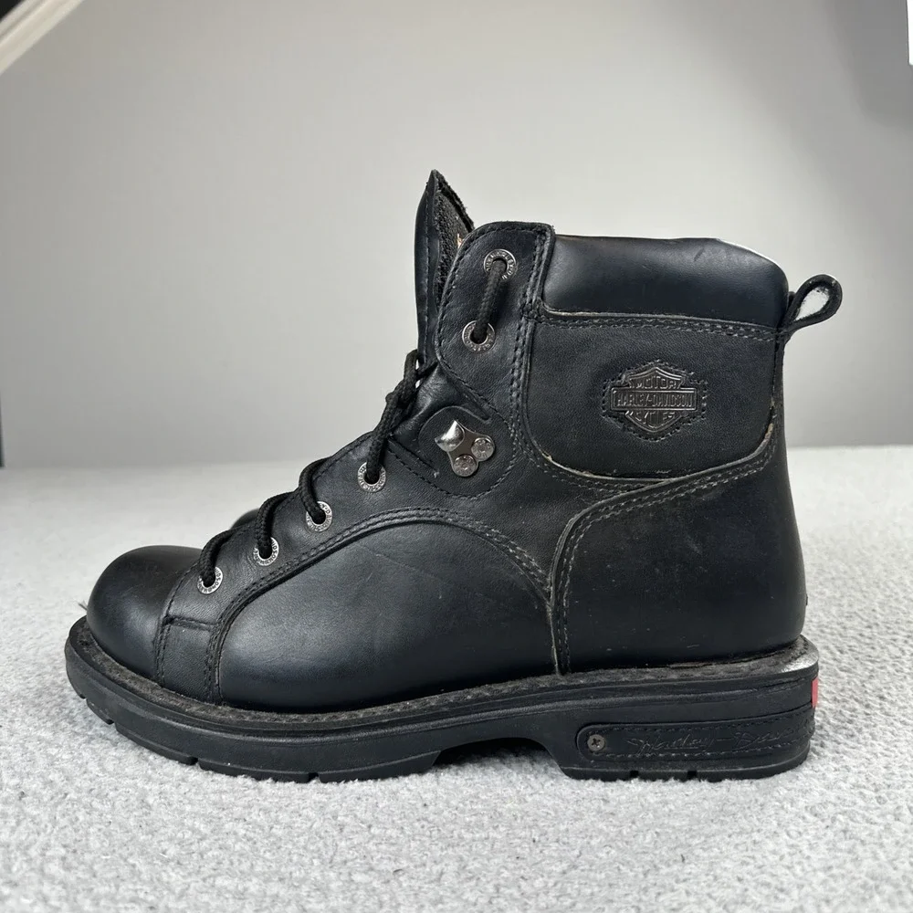 Harley Davidson Motorcycles Leather Steel Toe Riding Boots Men 10 Black Work